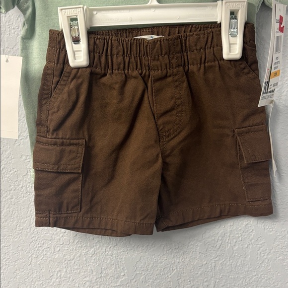 NWT Kid’s Headquarters Dino Tan Polo, Dino Green Tee & Brown Shorts 3-Piece Set - Picture 7 of 10